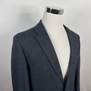 Ben Sherman 44R Sport Coat 100% Wool Tweed Blue Two Button Double Vented
